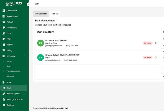 Staff & Role Management